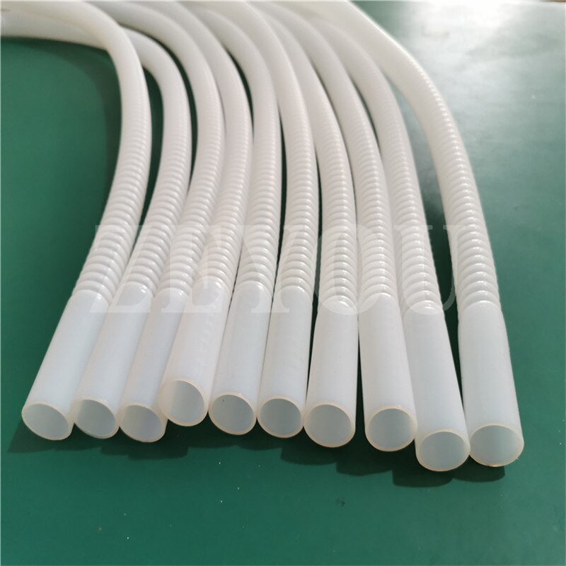 Tubo corrugado de PTFE blanco, resistente a altas temperaturas, anticorrosivo, F4, fuelle de 8x10mm, 1 metro de largo