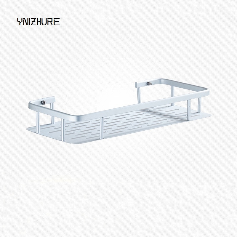 Kitchen Bathroom Bathroom Shelf Sucker Wall Mounted Space Aluminum Storage Shelf Single Layer Nails No Punch Hook