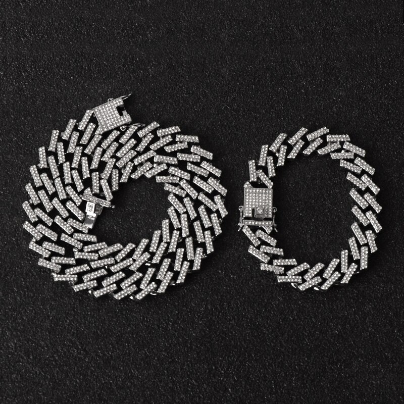 Hüfte hüpfen Halskette + Uhr + Armbinde Bling vereist aus Miami Zirkon Kubanischen Zinke Gepflasterte Strass Armbinde Halskette Für Männer schmuck