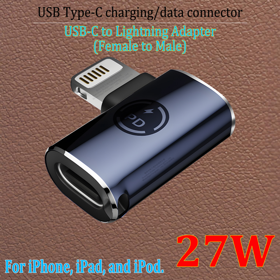 USB Type-C PD 20/27W charging data connector for iPhone, iPad, iPod, USB-C to Lightning adapter, female to male, multiple styles: Option 10