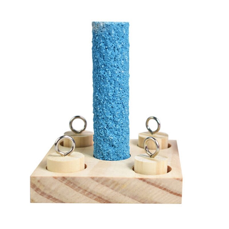 Dropshipping del giocattolo di puzzle di masticazione di addestramento di intelligenza degli anelli di plastica della piattaforma di legno del pappagallo degli uccelli