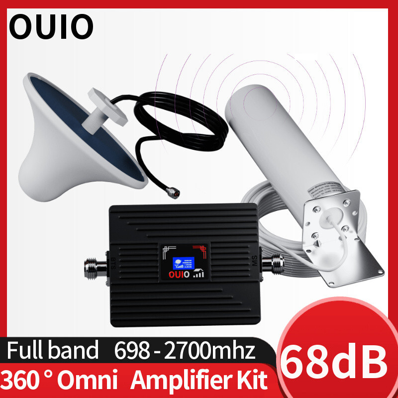 Ouio-360 ° omni kit amplificador de rede, repetidor de telefone móvel, repetidor, 3g, 4g, 1800, 2100, 2600, 1800, 2100, 1700, 1900