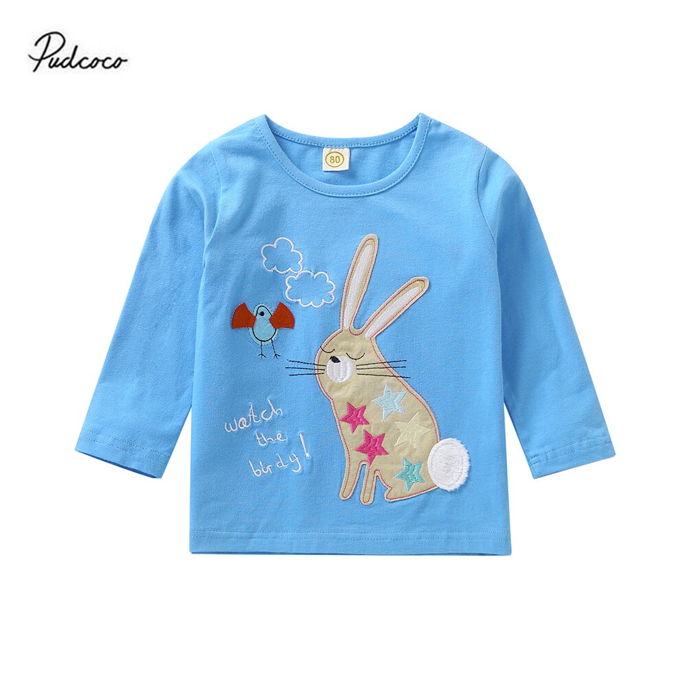 bambino Delle Ragazze Dei Ragazzi di Autunno della Molla OutfitsInfant Animale Del Ricamo T-camicia Del bambino A Maniche Lunghe Girocollo Maglione Del bambino Sciolto superiore