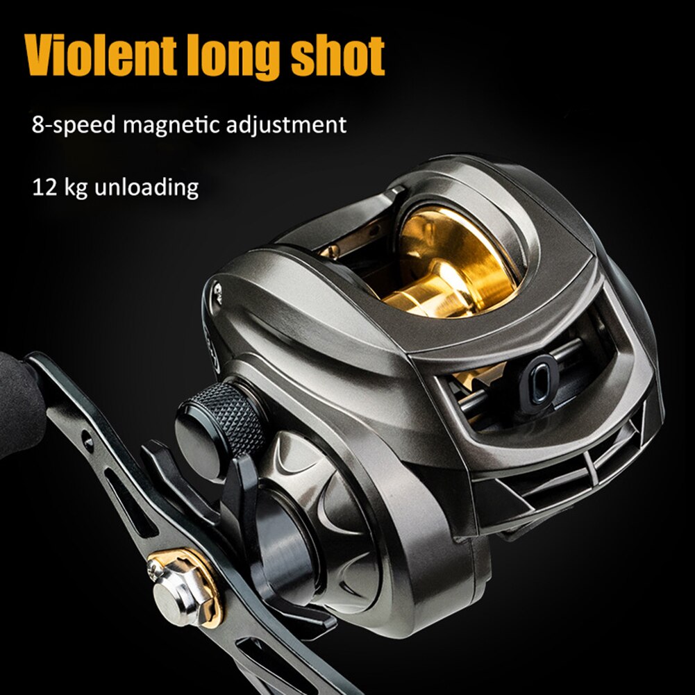 Metal Spool Baitcasting Vissen Baitcasting Reel Alle Metalen Spool Max Drag Fishing Wheel Magnetische Metalen Casting reel