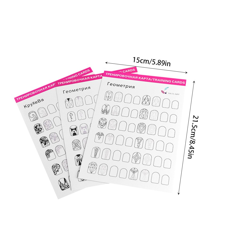 12 Sheets Blank Nail Art Training Cards Practice L Grandado 12 Sheets Blank Nail Art Training Cards Practice L Grandado