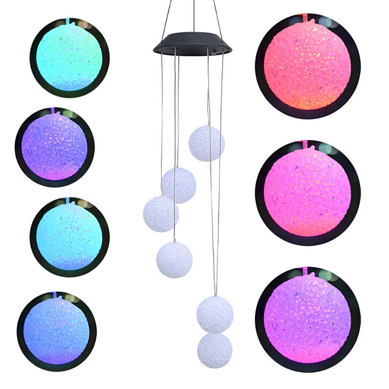 14 Style Solar Wood Squirrel Unicorn Star Wind Chime Color Changing Solar LED String Lights Outdoor Mobile Hanging Patio Light