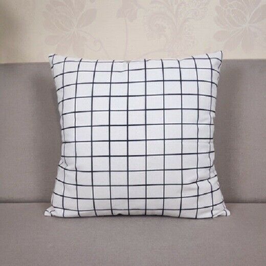 Geometrische katoenen linnen kussenhoes kussensloop banksprei modern kunstpatroon 45*45cm huisdecoratie decoratieve kussensloop: Wit vierkant
