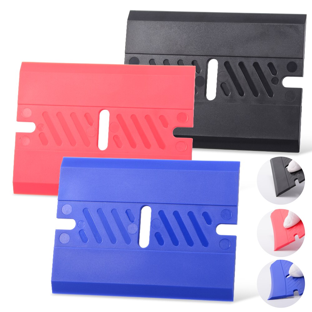 Foshio 3 stuks vinyl wrap rakel auto gereedschap koolstofvezel folie wrap schraper zachte raamfolie applicator tool sticker remover