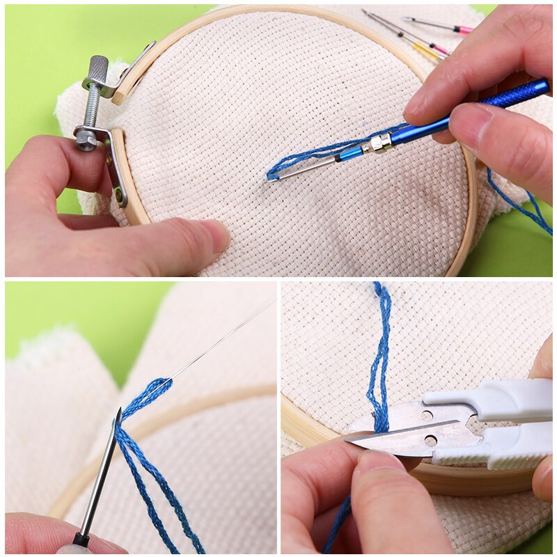 KAOBUY 15pz Del Ricamo Pugno Aghi Ricamo Cucitura punch fa Frugando Punto Croce Cucitura squartatore Forbici