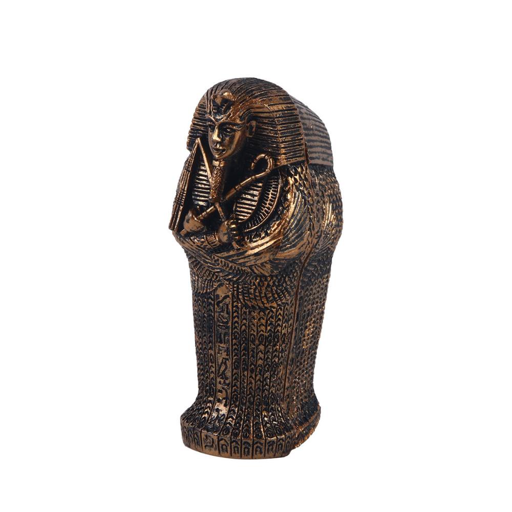 [MGT] Egyptische Zwart Mummie Beeldje W/Doodskist Hars Home Decor Egyptische Egypte Beeldje Standbeeld Miniatuur Craft Collectibles