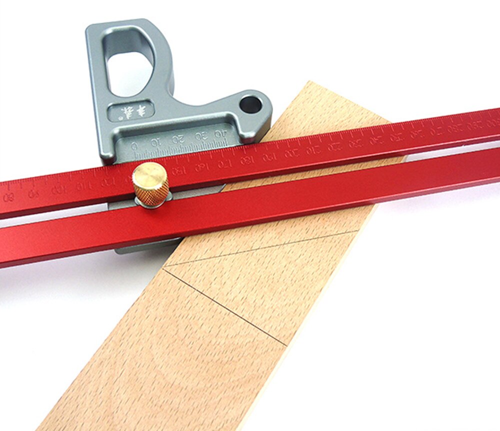 200/300/400mm Woodworking Angle Ruler Aluminum alloy 45/90 Degree Ruler Height Ruler Woodworking Scribe Gauge Measuring Tool