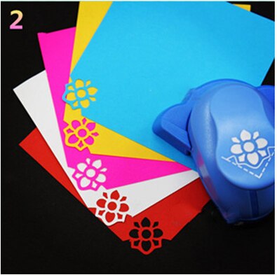1pc cartão de papel criativo foto diy artesanato flor forma canto perfurador, corte de cartão de papel de negócios buraco perfurador escritório papelaria: number  2