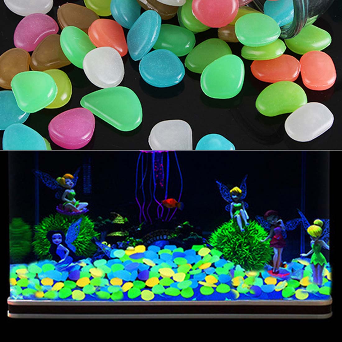 10 stuks glow in the dark tuinkiezels, lichtgevende stenen, stenen voor looppaden, tuinpaden, patio's, gazons, tuindecoratie, lichtgevende stenen