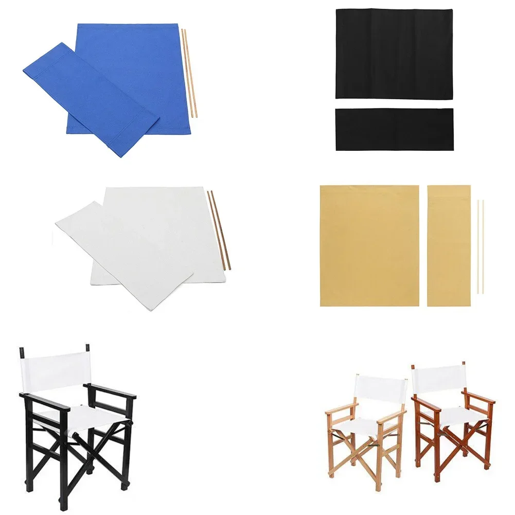 Kit de fundas de asiento de silla lavables, reemplazo de asiento de silla de Director, cubierta de lona con palo, accesorios para acampar al aire libre, pesca funda sillas jardín funda silla director fundas de asiento