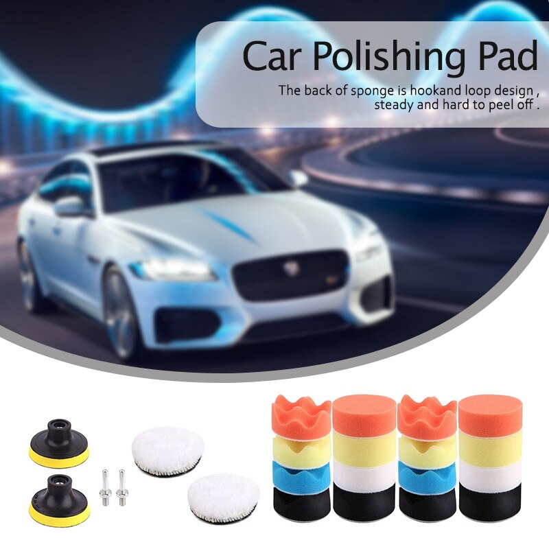 Alloyseed Auto Polijsten Spons Pads Kit 3Inch Auto Polijsten Pad Hand Tool Kit Auto Polijstmachine Spons Wiel Set Polijsten machine