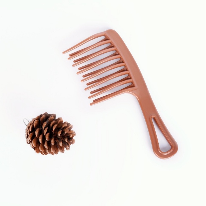 Peigne à dents grandes à Double rangée pour femmes, spécial permanente, bouclé, en plastique, grand peigne de coiffure long et moelleux: Default Title