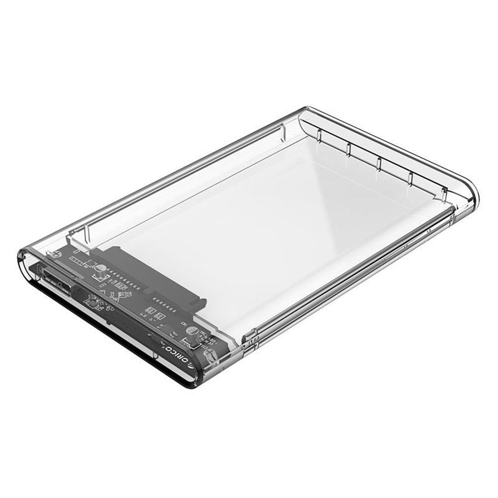 2.5 inch Transparent USB3.0 to Sata 3.0 HDD Case Tool Free 5 Gbps Support 2TB UASP Protocol Hard Drive Enclosure