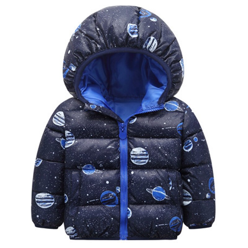 Humor Bear Cartoon Baby Padded Jacket Winter Clothes Children'S Thick Padded Clothes Boys Girls Warm Hooded Jacket: 2T