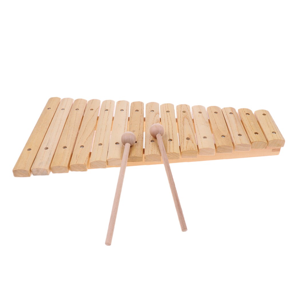 15 Notes Wood Xylophone with 2 Mallets Kids Musical Percussion Instrument
