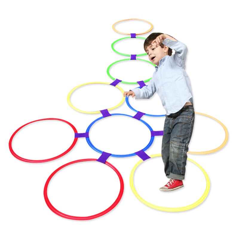 Kleuterschool kids leermiddelen kinderen hopscotch spel fysieke training apparatuur sport outdoor springen cirkel rooster speelgoed