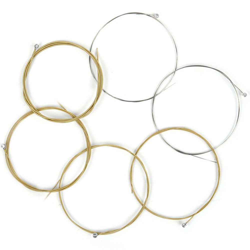 6 Guitar Strings Stainless Steel Replacement Strings Bronze for Acoustic Guitar
