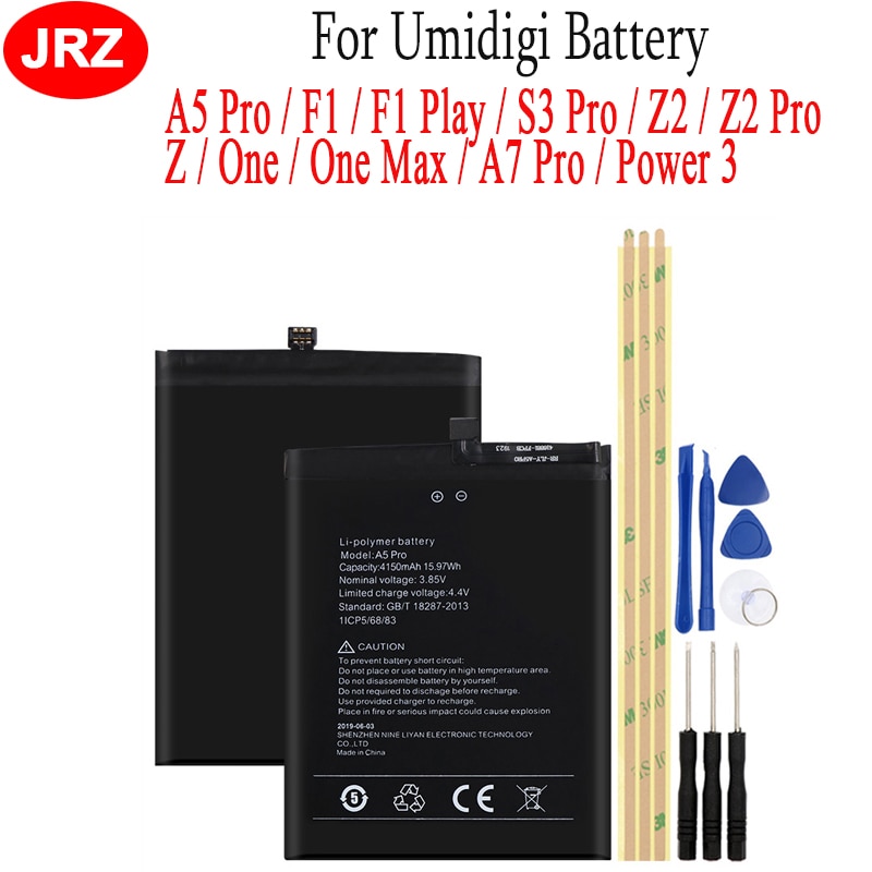 Batería de repuesto para teléfono UMI, repuesto de para Umidigi A5 F1 F1 Play S3 Z2 Z2 Pro Z X One Max A7 Pro Power 3