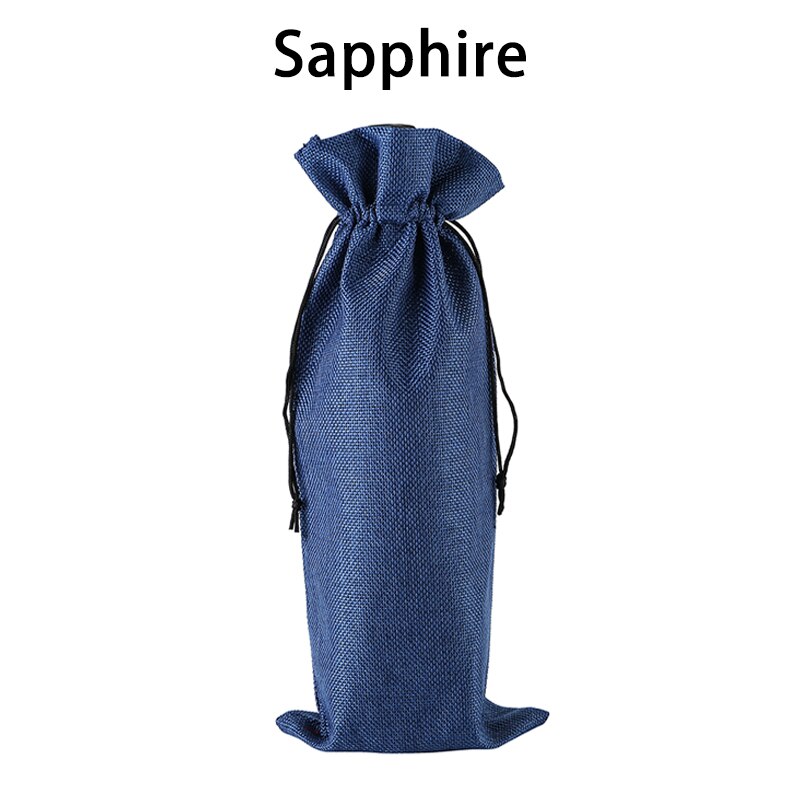 Linen Wine Bottle Covers With Drawstring Jute Wine Bag Holder Carrier For Champagne Olive oil Packaging Pouch: 08