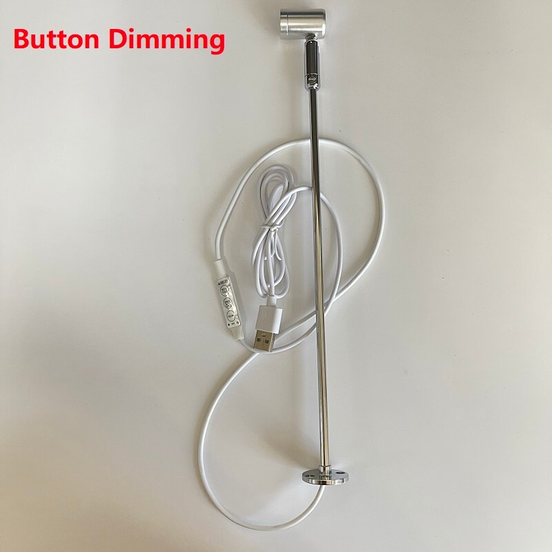 Etrnled usb led rgb spotlight mini downlight teto controle remoto pode ser escurecido luz do ponto armário de jóias vitrine lâmpada contador: Button Long / 3W / black
