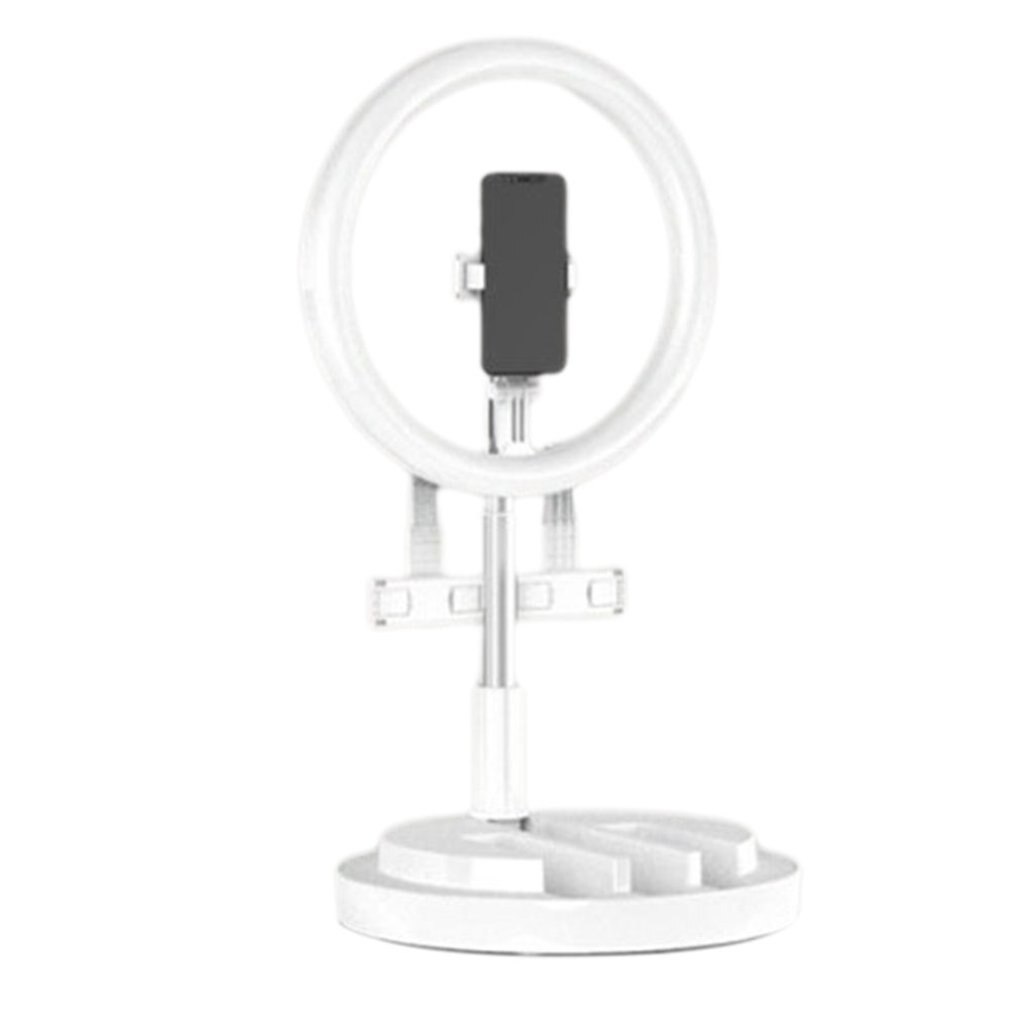 Draagbare Live Licht Supplement Beugel Statief Beugel Mobiele Telefoon Houder Video Fotografie Self Photo Ring Lamp: White