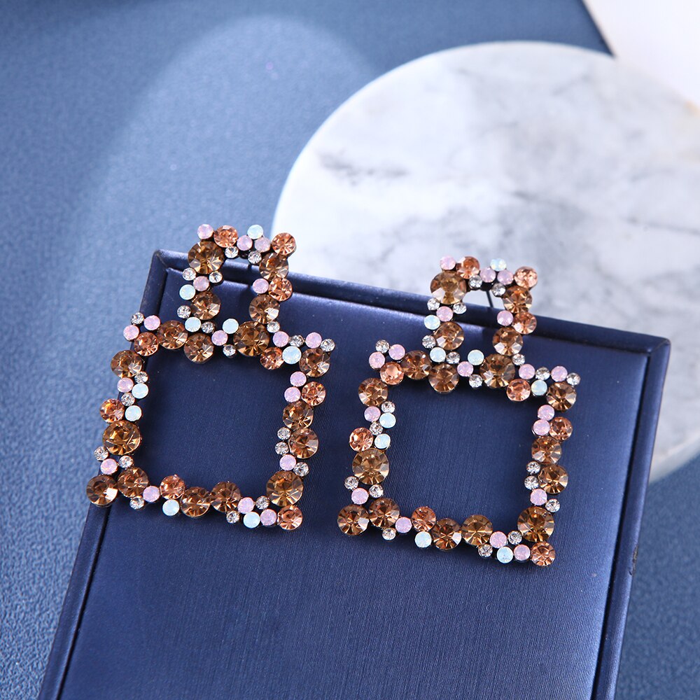 Ztech Luxury Big Champagne Rhinestone Series Vintage Earrings For Women Gilrs Statement Trend Boho Jewelry Brincos Pendientes: 17
