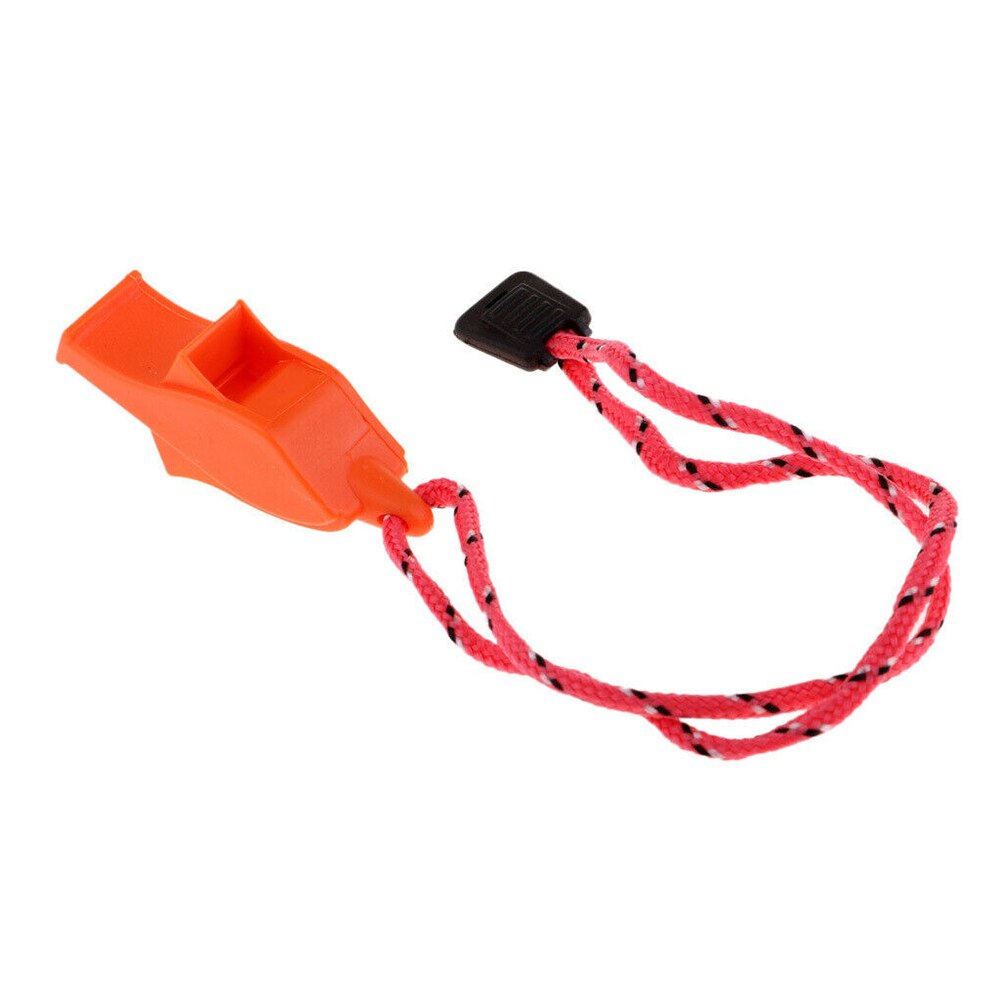 10 Stuks Match Fluitje Plastic Outdoor Hoge Decibel Camping Fluitje Met Lanyard: Orange