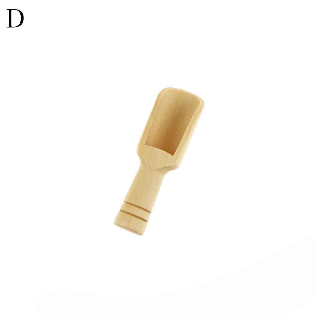 1pcs Mini Wooden Scoops Bath Salt Spoon Candy Flour Spoon Scoops Kitchen Utensils - 2.4x7.8cm: D