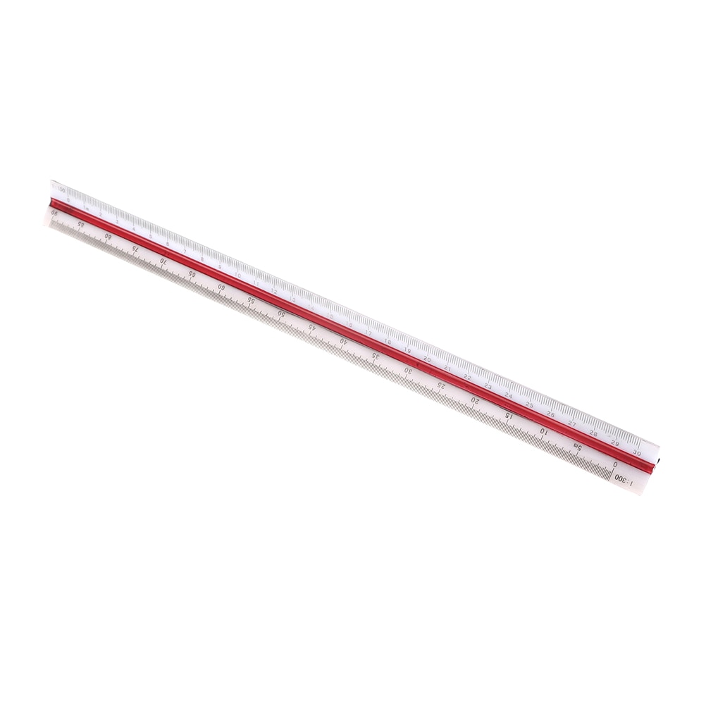1Pcs 30cm 1:100-500 Multicolor Triangular Metric Scale Ruler For Engineer Measuring Tool