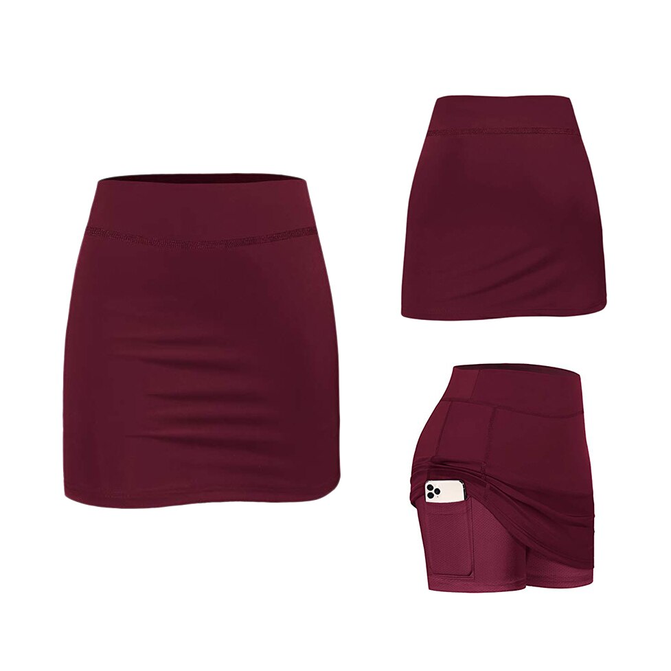 Kvinder tennis nederdele indershorts elastiske sport golf skorts med lommer yoga fitness shorts