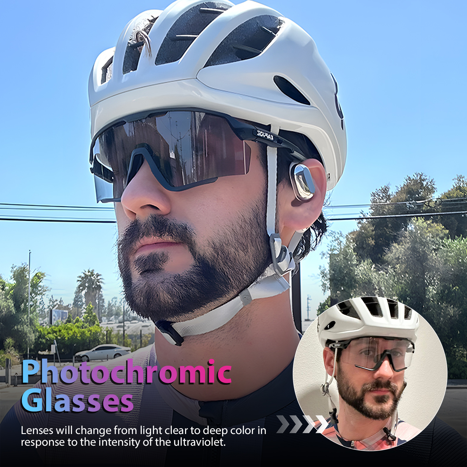 Kapvoe Meekleurende Fietsbril Sport Heren Zonnebril Voor Mannen Fiets Vrouw Outdoor UV400 Fietsbril Baseball