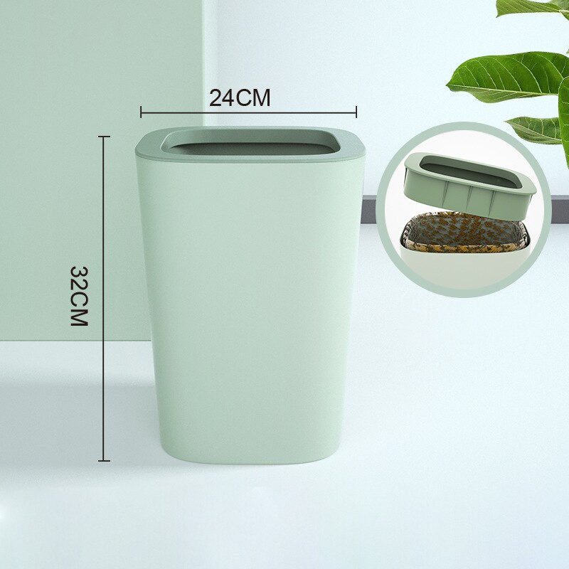 15L Nordic Plastic Vuilnisbak Garbage Dust Bin Opslag Emmer Papiermand Home Office Afvalbak Zonder Deksel Prullenbak: 4