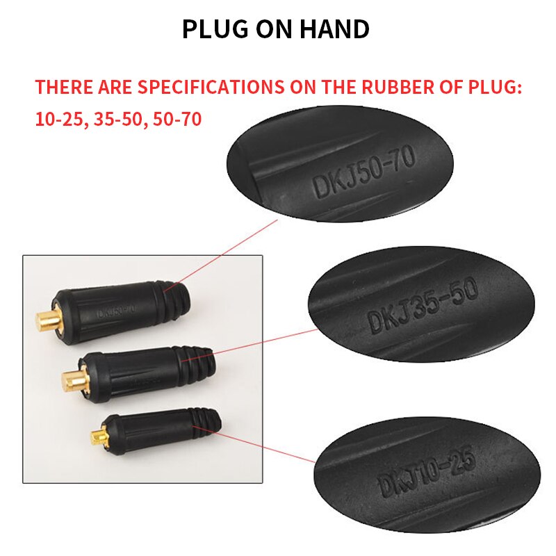 Europe Welding Machine Quick Fitting Female Male Cable Connector Socket Plug Adaptor DKJ 10-25 35-50 50-70 Cable Connector