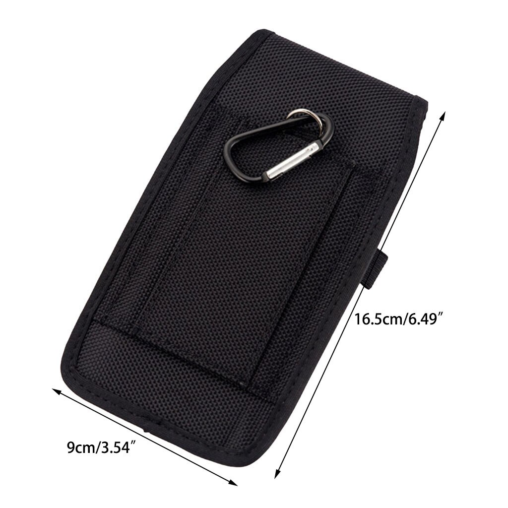 Casual Nylon Mobile Phone Waist Bag Hook Loop Holster Cellphone Pouch Cover for iPhone Samsung Xiaomi Huawei Accessories: B