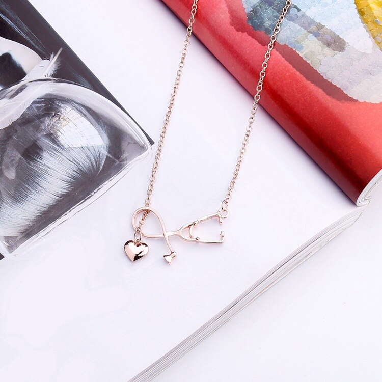 Tiny Heart Dainty Rose Golden Color Choker Necklace For Women Pendant Jewelry Accessories