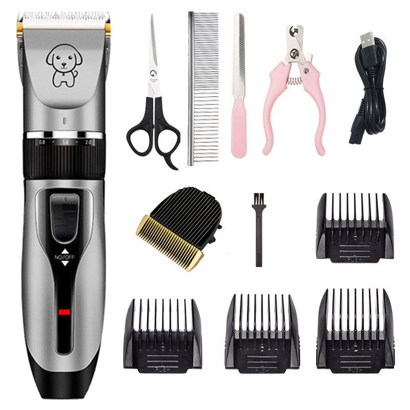 Dog Clipper Dog Grooming Clipper Electric Pets Hair Trimmers Shaver Shears for Dogs and Cats Dog Grooming Kit: 14