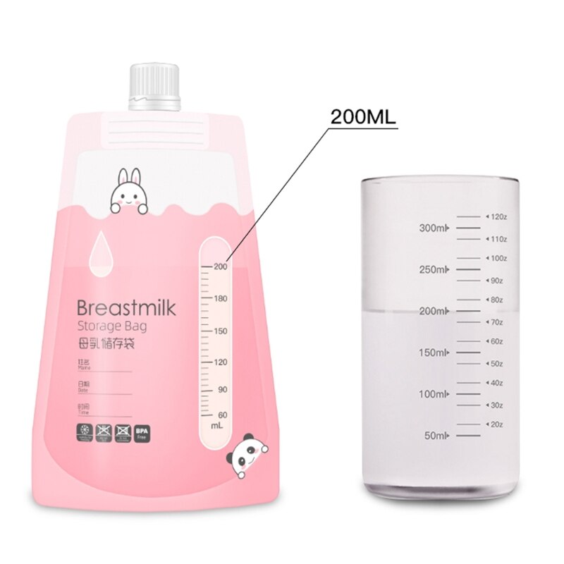 200ml Breast Milk Storage Bags Disposable Baby Liquid Food Fresh Sealed Bags Portable Infant Feeding Pouchs Packages