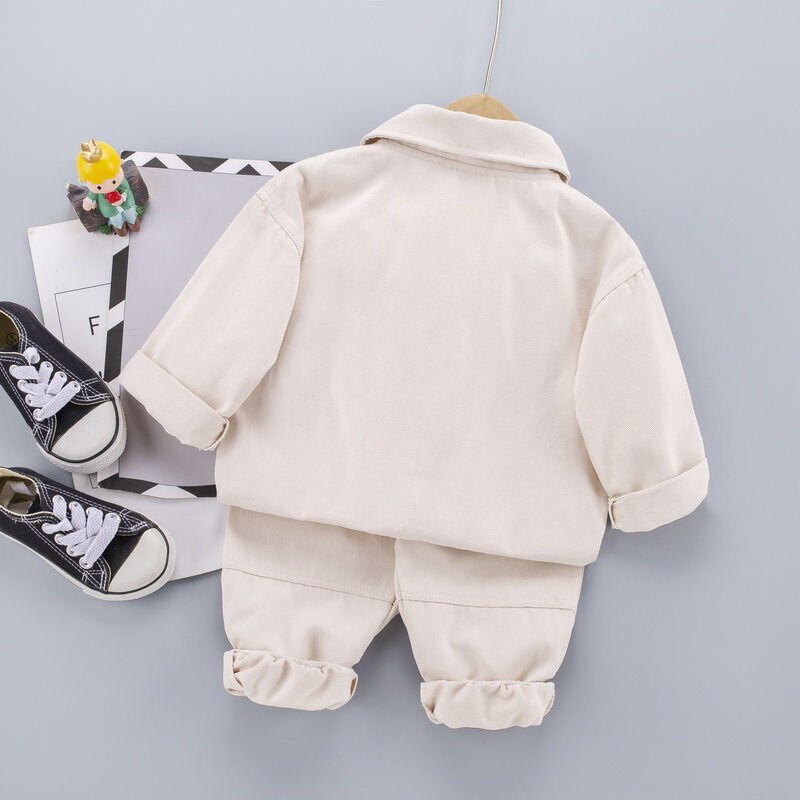 Wiosna Boys Baby odzież codzienna niemowlę dzieci kurtki robocze spodnie 2 sztuk/zestaw maluch modny kostium dzieci sportowe dresy