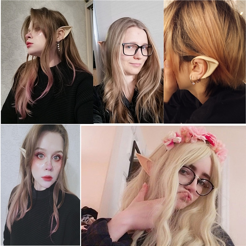 Barn & vuxna mystiska ängelälva öron älva cosplay tillbehör halloween julfest latex prop festivaler roligt