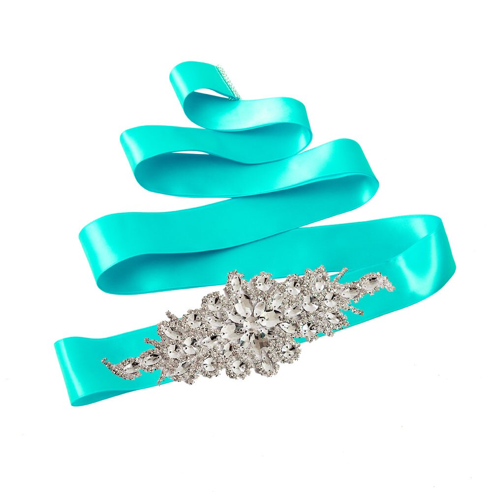 Trixy  s01 prachtige strass-steentjes riem bruidsriem diamanten trouwjurk riem kristallen bruidssjerp voor trouwjurk accessoires: Blauw