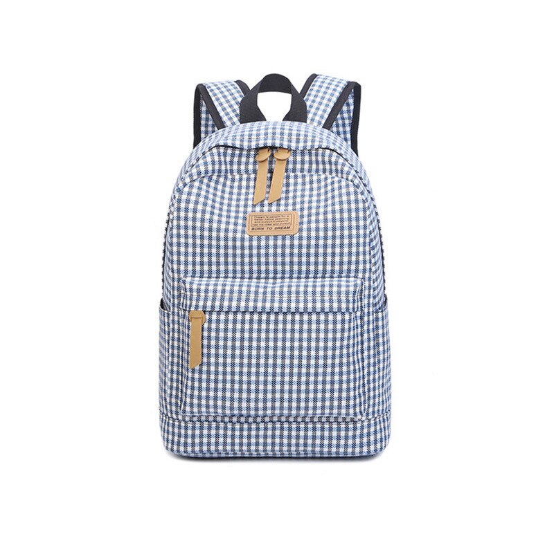 Casual damesrugzak canvas tas rugzak geruite schooltassen voor tieners meisjes laptoptas bolsa mochila