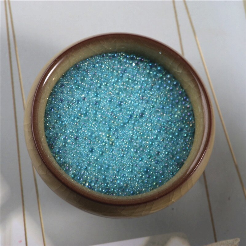 50G DIY mezcla colorida de agua de burbujas de cuentas de vidrio para el Molde de resina de relleno surtido de Micro cuentas de Arte de resina suministros de fabricación de joyería: Light Blue