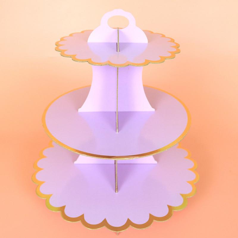 3-layer Paper Cake Stand Round Foldable Cardboard Birthday Wedding Party Dessert Cake Insert Cake Decorating Supplies Cake Stand: 05