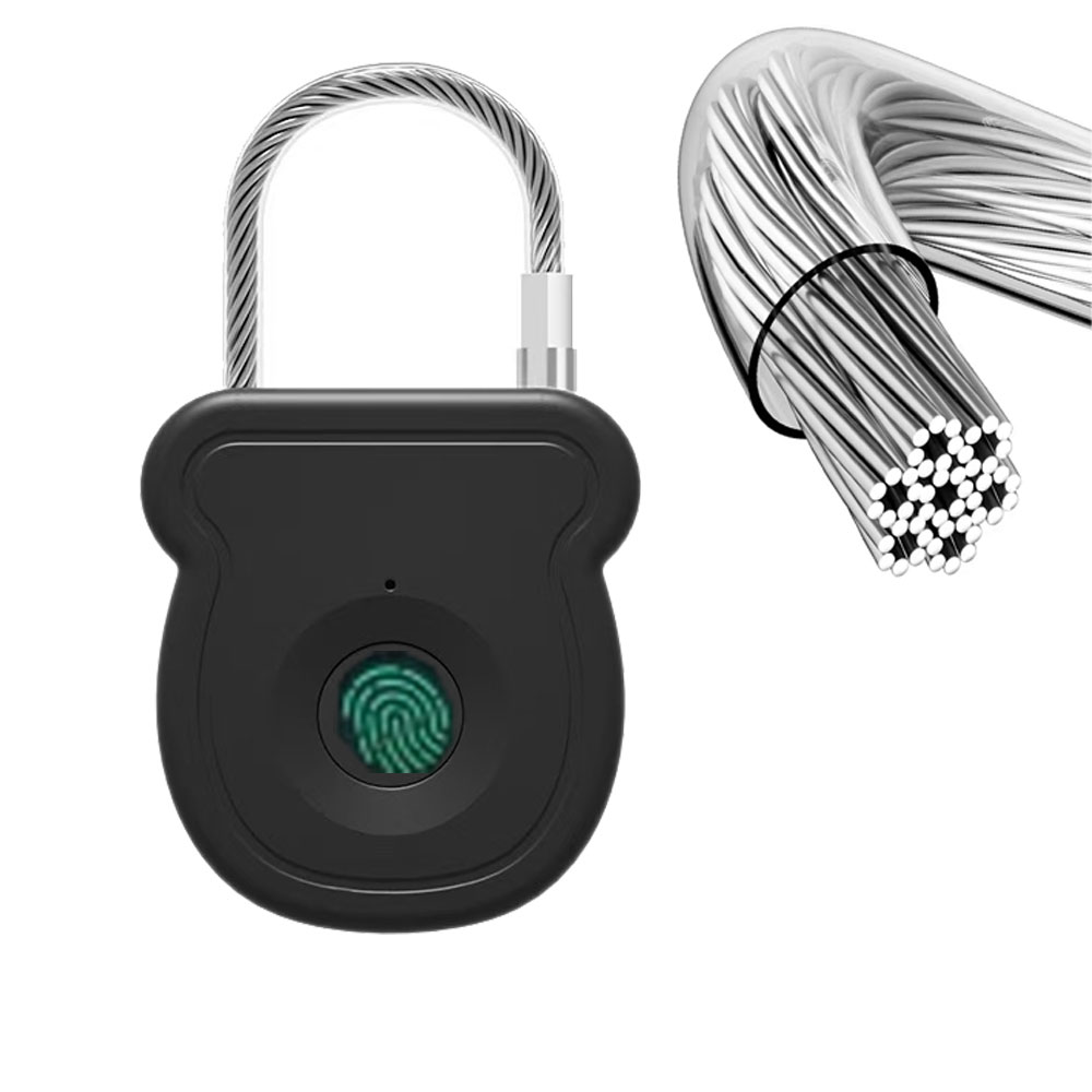 2025 Keyless USB Opladen Vingerafdruk Slot Smart Hangslot Deurslot 0.2sec Unlock Draagbare Anti-diefstal Hangslot