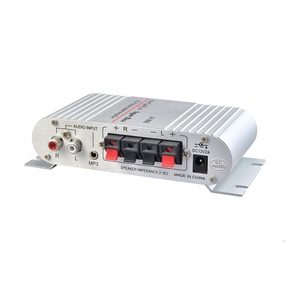 2.0 channel 2X20W RMS output power amplifier Mini Hi-Fi Audio Stereo Amplifier For Cars Motorcycle Boat PC MP3 DVD