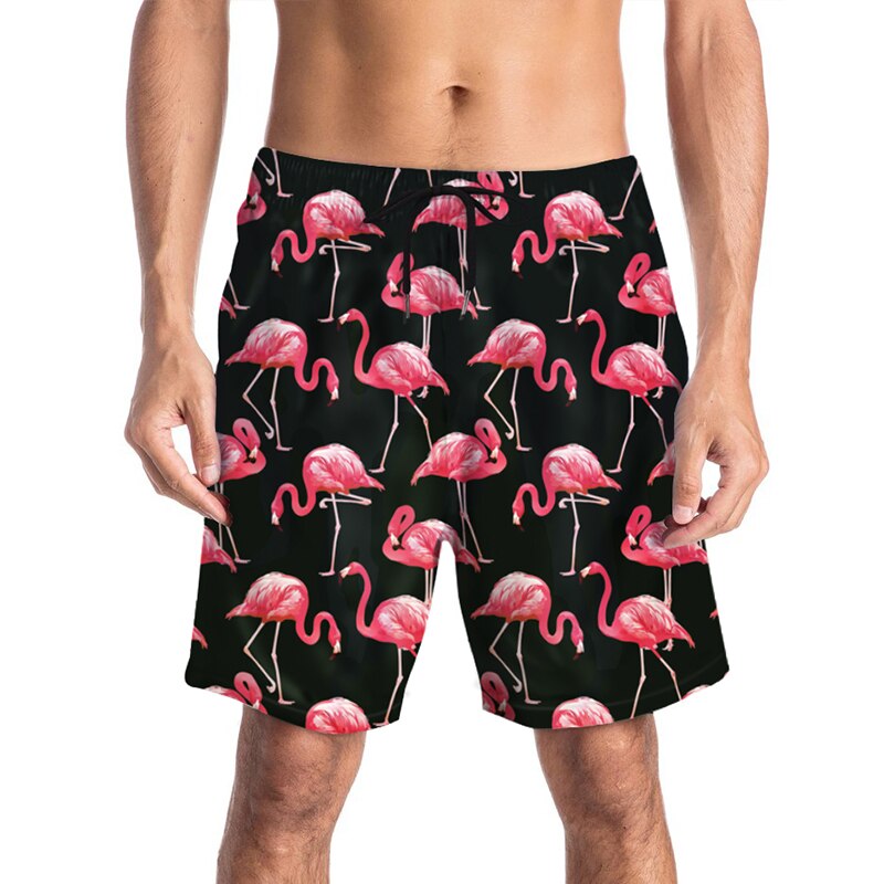 Conjuntos de vacaciones de verano Mr.1991IN, trajes de playa hawaianos de estilo Tropical con estampado de flamencos para hombres, camisas cortas, traje de dos piezas